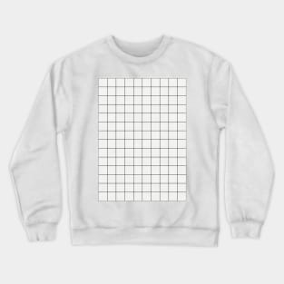 Small Grid Pattern - White Crewneck Sweatshirt